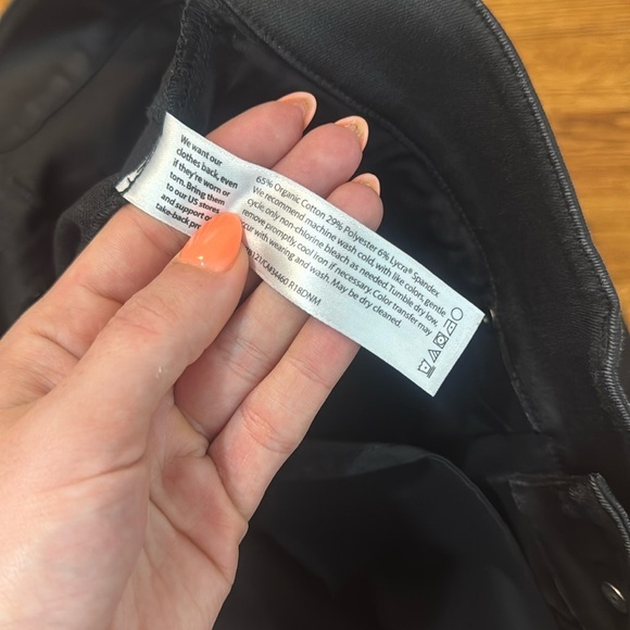 Eileen Fisher Coated Organic Cotton Stretchy Denim Ankle Jean Black Size 10 - Picture 7 of 11